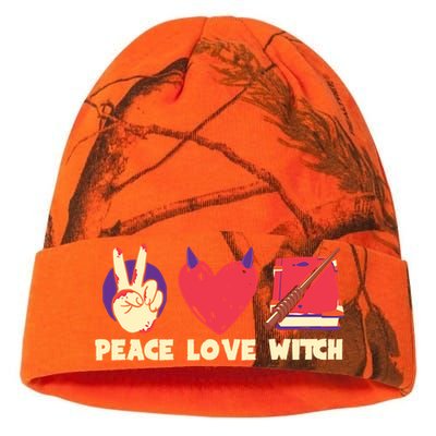 Peace Love Witch Halloween Costume Cool Gift Kati Licensed 12" Camo Beanie