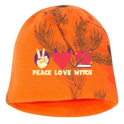 Peace Love Witch Halloween Costume Cool Gift Kati - Camo Knit Beanie