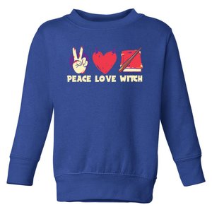 Peace Love Witch Halloween Costume Cool Gift Toddler Sweatshirt