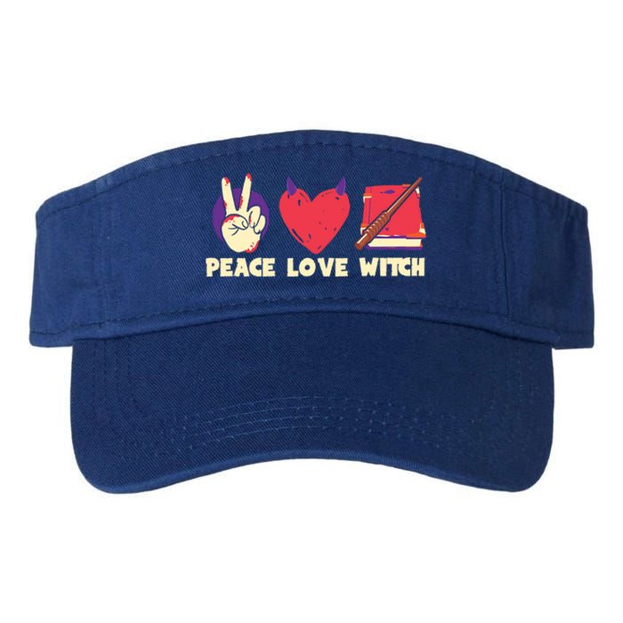 Peace Love Witch Halloween Costume Cool Gift Valucap Bio-Washed Visor