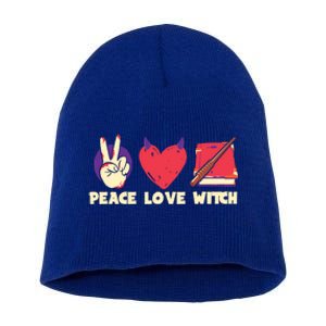 Peace Love Witch Halloween Costume Cool Gift Short Acrylic Beanie