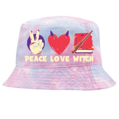 Peace Love Witch Halloween Costume Cool Gift Tie-Dyed Bucket Hat