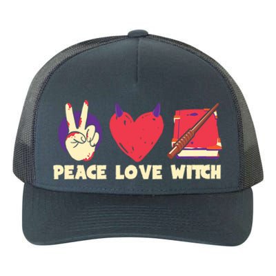 Peace Love Witch Halloween Costume Cool Gift Yupoong Adult 5-Panel Trucker Hat