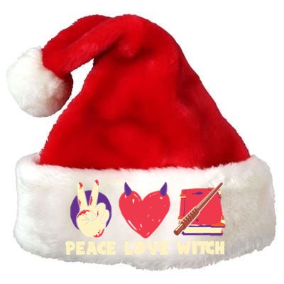 Peace Love Witch Halloween Costume Cool Gift Premium Christmas Santa Hat