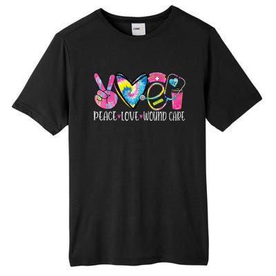 Peace Love Wound Care Nurse Nursing Heart Stethoscope Tall Fusion ChromaSoft Performance T-Shirt