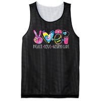 Peace Love Wound Care Nurse Nursing Heart Stethoscope Mesh Reversible Basketball Jersey Tank