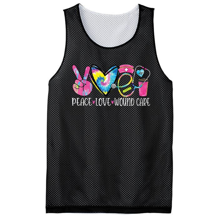 Peace Love Wound Care Nurse Nursing Heart Stethoscope Mesh Reversible Basketball Jersey Tank