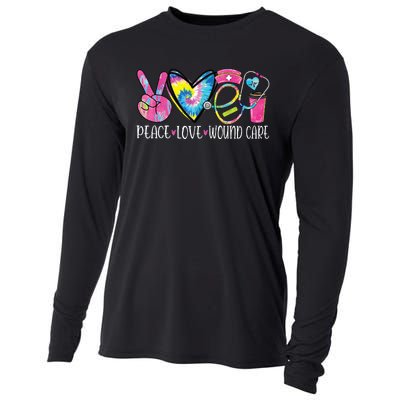 Peace Love Wound Care Nurse Nursing Heart Stethoscope Cooling Performance Long Sleeve Crew