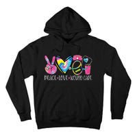 Peace Love Wound Care Nurse Nursing Heart Stethoscope Tall Hoodie