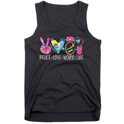 Peace Love Wound Care Nurse Nursing Heart Stethoscope Tank Top