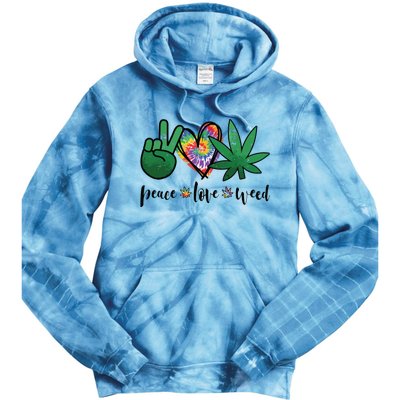 Peace Love Weed Marijuana Hippie Weed Cannabis 420 Stoner Tie Dye Hoodie