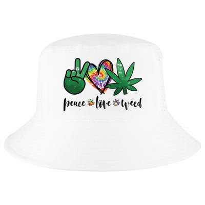 Peace Love Weed Marijuana Hippie Weed Cannabis 420 Stoner Cool Comfort Performance Bucket Hat