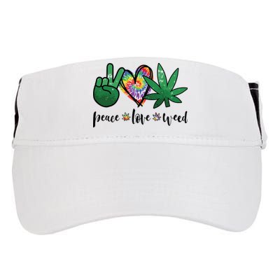 Peace Love Weed Marijuana Hippie Weed Cannabis 420 Stoner Adult Drive Performance Visor