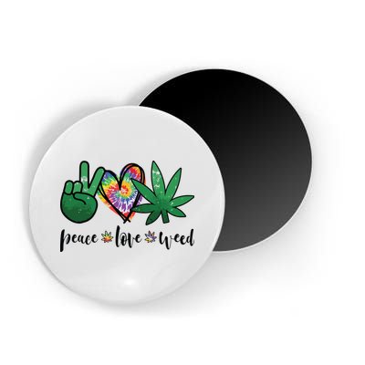 Peace Love Weed Marijuana Hippie Weed Cannabis 420 Stoner Magnet