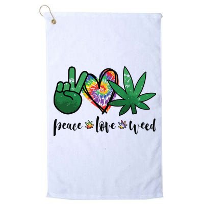 Peace Love Weed Marijuana Hippie Weed Cannabis 420 Stoner Golf Towel
