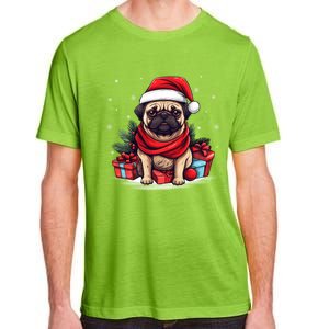 Pug Lover Xmas Decoration Santa Hat Pug Christmas Gift Adult ChromaSoft Performance T-Shirt