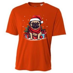 Pug Lover Xmas Decoration Santa Hat Pug Christmas Gift Cooling Performance Crew T-Shirt