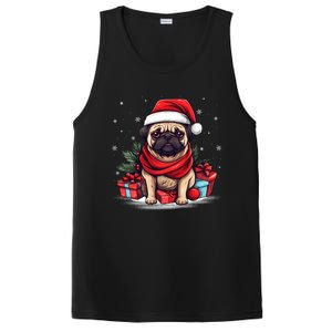 Pug Lover Xmas Decoration Santa Hat Pug Christmas Gift PosiCharge Competitor Tank