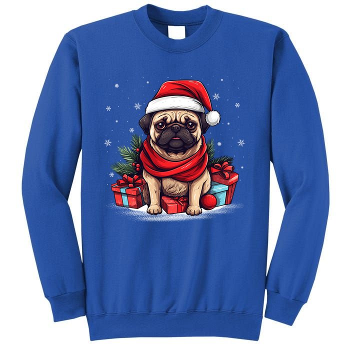 Pug Lover Xmas Decoration Santa Hat Pug Christmas Gift Sweatshirt