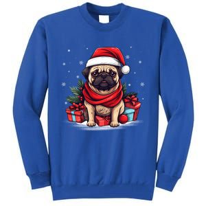 Pug Lover Xmas Decoration Santa Hat Pug Christmas Gift Tall Sweatshirt