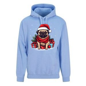 Pug Lover Xmas Decoration Santa Hat Pug Christmas Gift Unisex Surf Hoodie