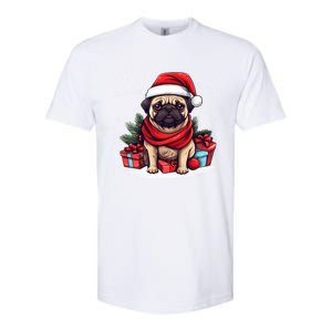 Pug Lover Xmas Decoration Santa Hat Pug Christmas Gift Softstyle CVC T-Shirt