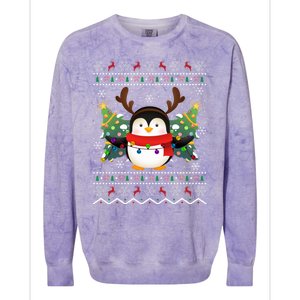 Penguin Lover Xmas Sweater Ugly Santa Penguin Christmas Colorblast Crewneck Sweatshirt