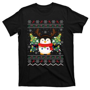 Penguin Lover Xmas Sweater Ugly Santa Penguin Christmas T-Shirt