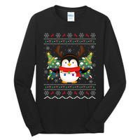 Penguin Lover Xmas Sweater Ugly Santa Penguin Christmas Tall Long Sleeve T-Shirt