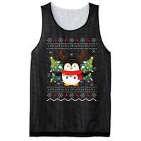 Penguin Lover Xmas Sweater Ugly Santa Penguin Christmas Mesh Reversible Basketball Jersey Tank