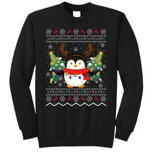 Penguin Lover Xmas Sweater Ugly Santa Penguin Christmas Tall Sweatshirt