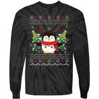 Penguin Lover Xmas Sweater Ugly Santa Penguin Christmas Tie-Dye Long Sleeve Shirt