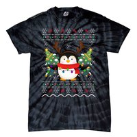 Penguin Lover Xmas Sweater Ugly Santa Penguin Christmas Tie-Dye T-Shirt