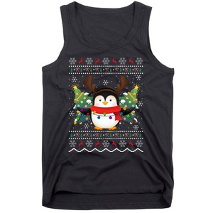 Penguin Lover Xmas Sweater Ugly Santa Penguin Christmas Tank Top