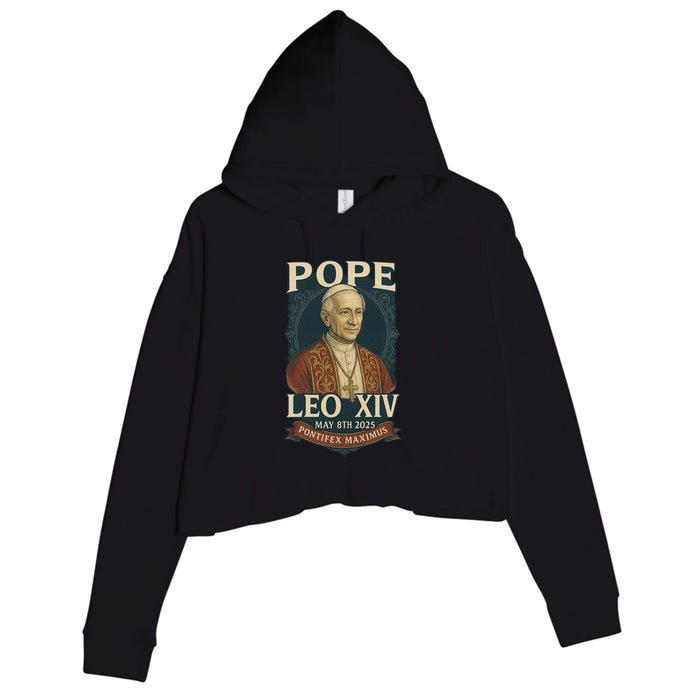 Pope Leo XIV Pontifex Maximus May 8th 2025 Crop Fleece Hoodie