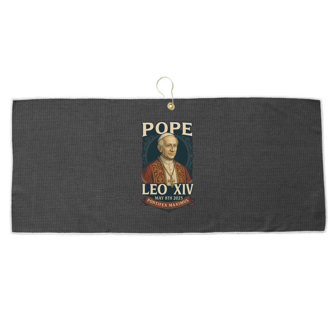 Pope Leo XIV Pontifex Maximus May 8th 2025 Large Microfiber Waffle Golf Towel