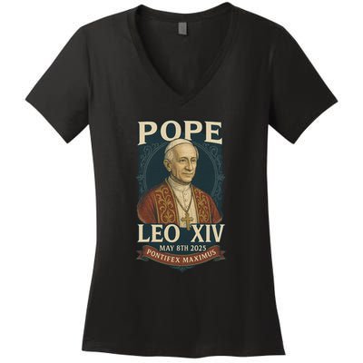 Pope Leo XIV Pontifex Maximus May 8th 2025 Women's V-Neck T-Shirt