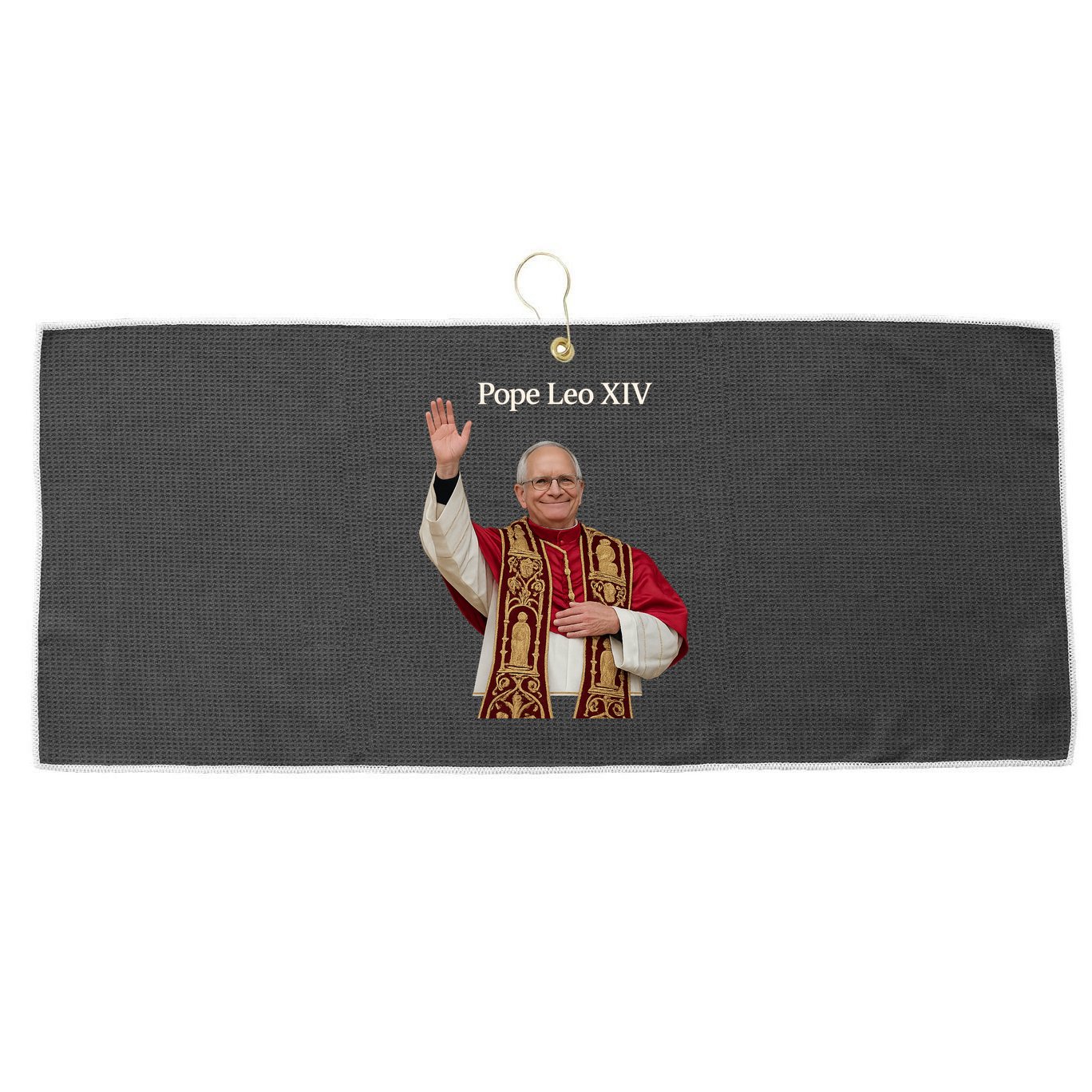 Pope Leo XIV Large Microfiber Waffle Golf Towel