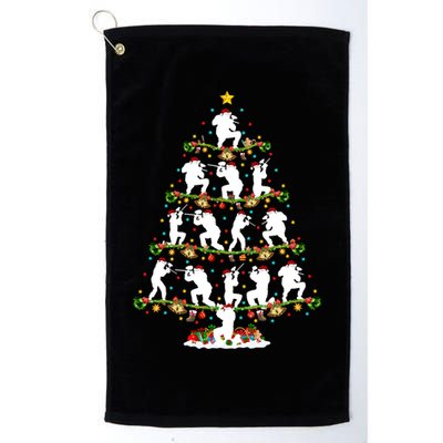 Paintball Lover Xmas Santa Paintball Player Christmas Tree Funny Gift Platinum Collection Golf Towel