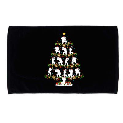 Paintball Lover Xmas Santa Paintball Player Christmas Tree Funny Gift Microfiber Hand Towel