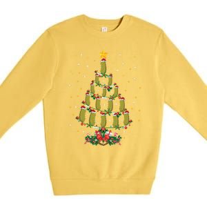 Pickle Lover Xmas Gift Matching Family Pickle Christmas Tree Gift Premium Crewneck Sweatshirt