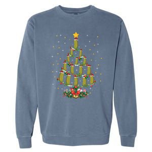 Pickle Lover Xmas Gift Matching Family Pickle Christmas Tree Gift Garment-Dyed Sweatshirt