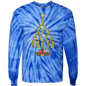 Pickle Lover Xmas Gift Matching Family Pickle Christmas Tree Gift Tie-Dye Long Sleeve Shirt