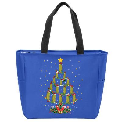 Pickle Lover Xmas Gift Matching Family Pickle Christmas Tree Gift Zip Tote Bag