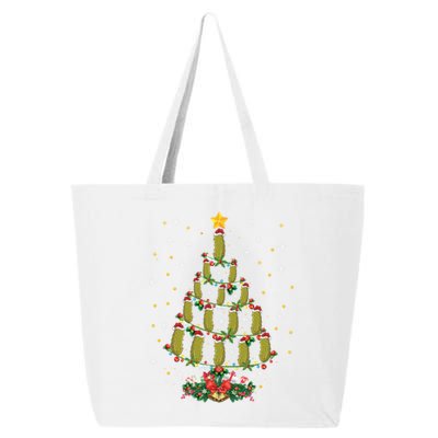 Pickle Lover Xmas Gift Matching Family Pickle Christmas Tree Gift 25L Jumbo Tote