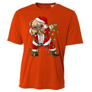 Pug Lover Xmas Family Matching Santa Pug Dabbing Christmas Gift Cooling Performance Crew T-Shirt