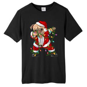 Pug Lover Xmas Family Matching Santa Pug Dabbing Christmas Gift Tall Fusion ChromaSoft Performance T-Shirt