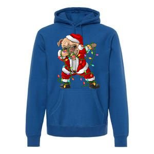 Pug Lover Xmas Family Matching Santa Pug Dabbing Christmas Gift Premium Hoodie