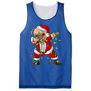 Pug Lover Xmas Family Matching Santa Pug Dabbing Christmas Gift Mesh Reversible Basketball Jersey Tank