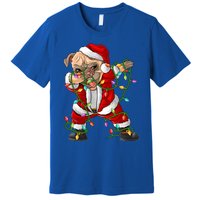 Pug Lover Xmas Family Matching Santa Pug Dabbing Christmas Gift Premium T-Shirt